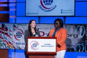 Erica Augustina sharing podium Ghana